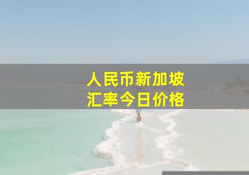 人民币新加坡汇率今日价格