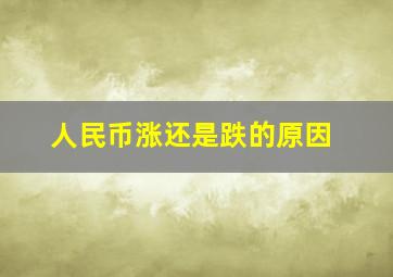 人民币涨还是跌的原因