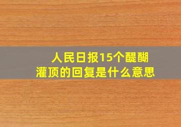 人民日报15个醍醐灌顶的回复是什么意思