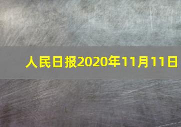 人民日报2020年11月11日