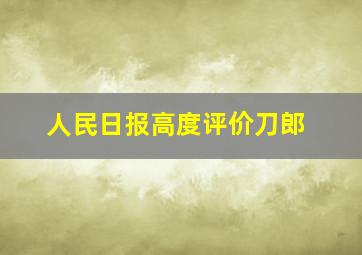 人民日报高度评价刀郎