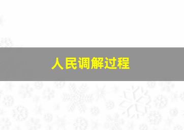 人民调解过程