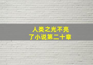 人类之光不亮了小说第二十章