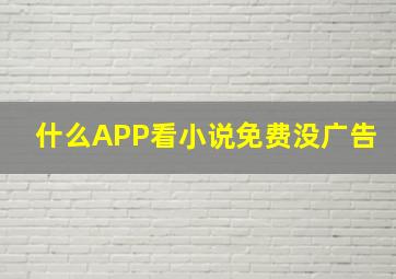 什么APP看小说免费没广告