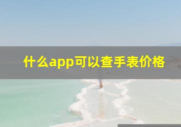 什么app可以查手表价格