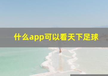 什么app可以看天下足球