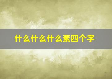 什么什么什么素四个字