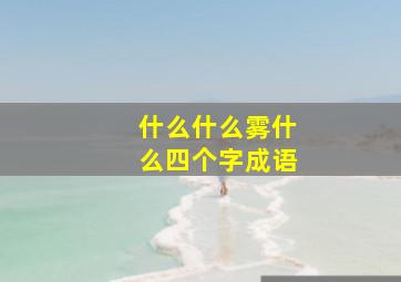 什么什么雾什么四个字成语