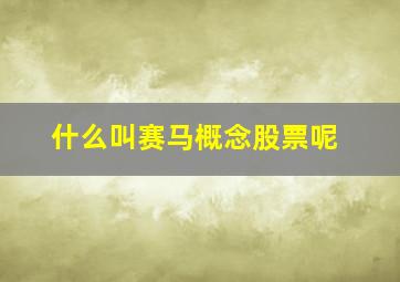 什么叫赛马概念股票呢