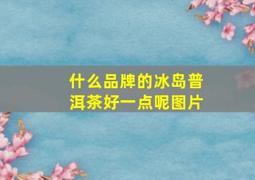 什么品牌的冰岛普洱茶好一点呢图片