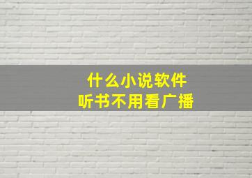 什么小说软件听书不用看广播