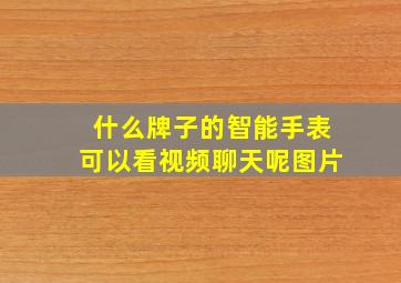 什么牌子的智能手表可以看视频聊天呢图片