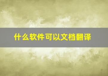 什么软件可以文档翻译