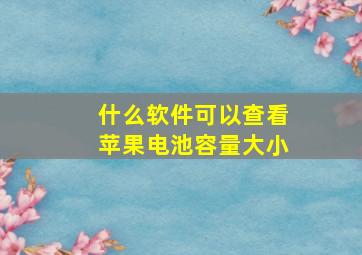 什么软件可以查看苹果电池容量大小