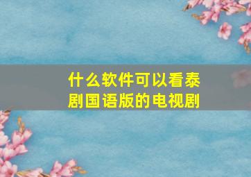 什么软件可以看泰剧国语版的电视剧