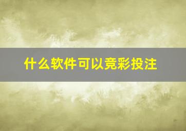 什么软件可以竞彩投注