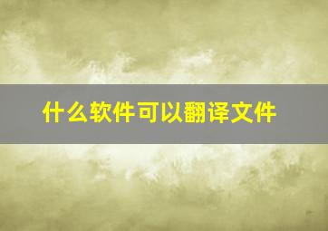 什么软件可以翻译文件