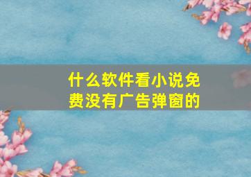 什么软件看小说免费没有广告弹窗的