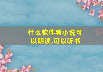 什么软件看小说可以朗读,可以听书