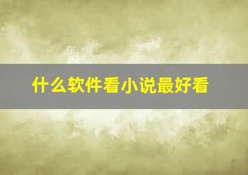 什么软件看小说最好看