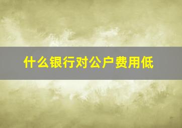 什么银行对公户费用低