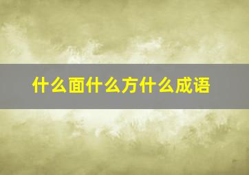 什么面什么方什么成语