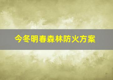 今冬明春森林防火方案