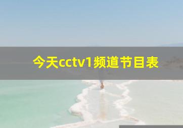 今天cctv1频道节目表