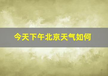 今天下午北京天气如何