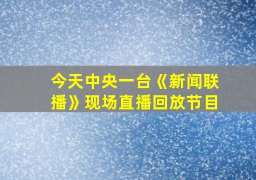 今天中央一台《新闻联播》现场直播回放节目