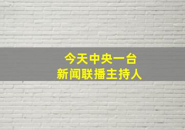 今天中央一台新闻联播主持人