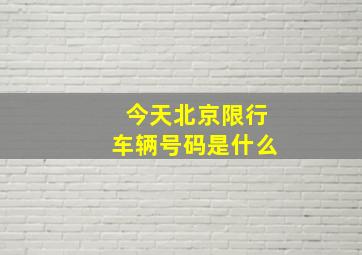 今天北京限行车辆号码是什么