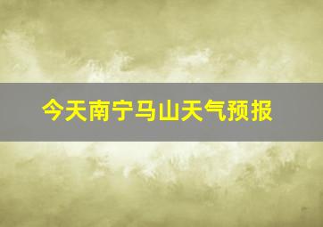 今天南宁马山天气预报