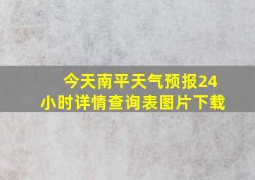 今天南平天气预报24小时详情查询表图片下载