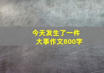 今天发生了一件大事作文800字