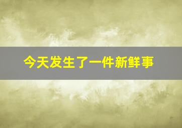 今天发生了一件新鲜事