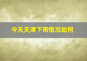 今天天津下雨情况如何