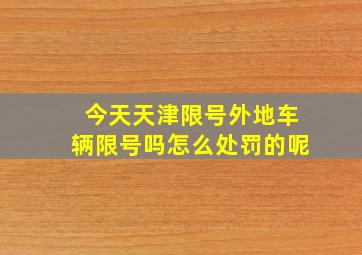 今天天津限号外地车辆限号吗怎么处罚的呢