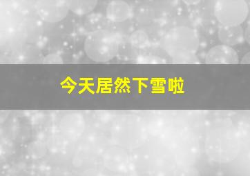 今天居然下雪啦