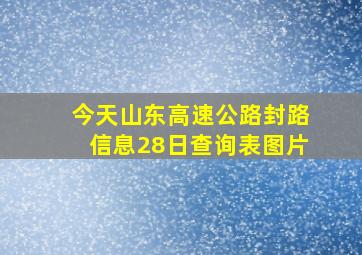 今天山东高速公路封路信息28日查询表图片