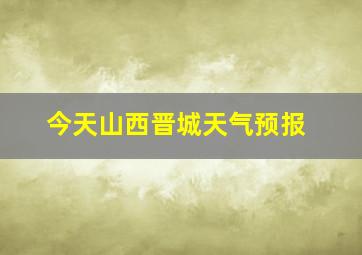 今天山西晋城天气预报