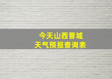 今天山西晋城天气预报查询表