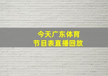 今天广东体育节目表直播回放