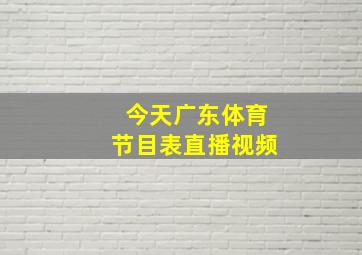 今天广东体育节目表直播视频