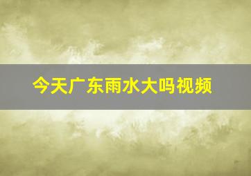 今天广东雨水大吗视频