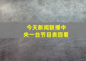 今天新闻联播中央一台节目表回看