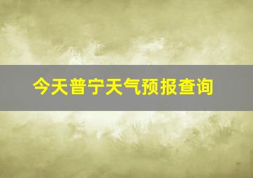 今天普宁天气预报查询