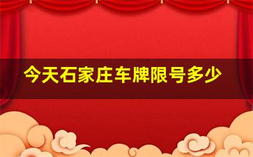 今天石家庄车牌限号多少