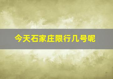 今天石家庄限行几号呢