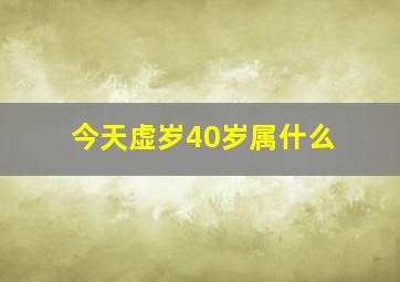 今天虚岁40岁属什么